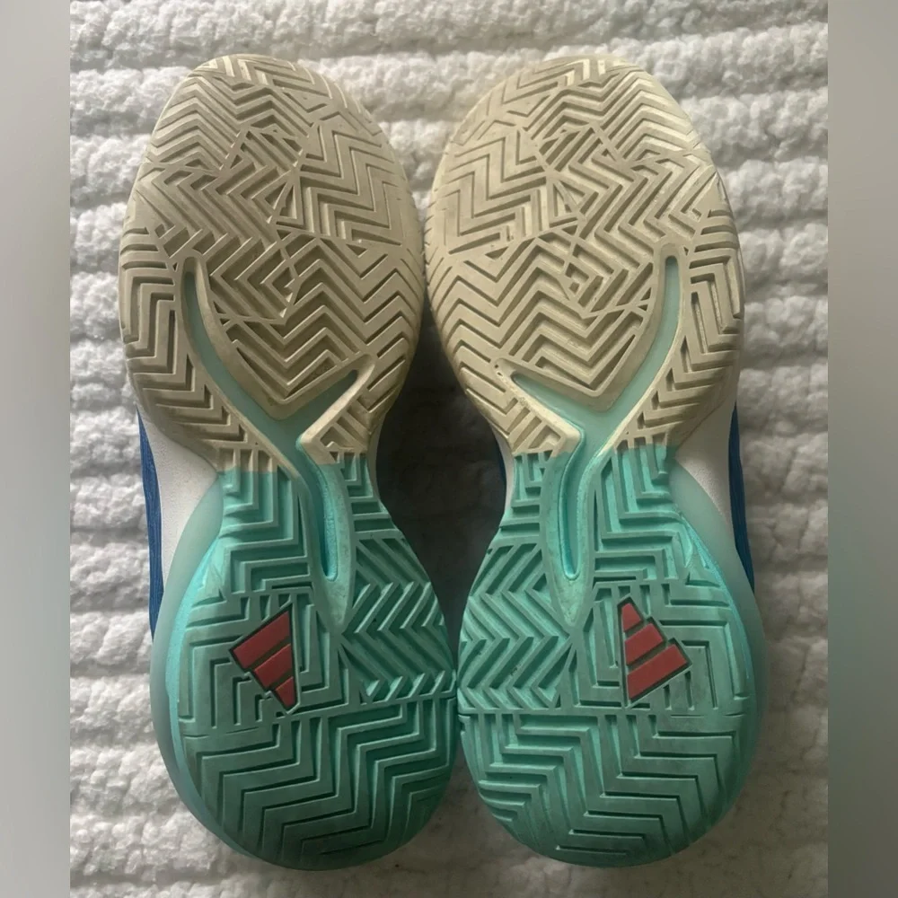 adidas Adizero Cybersonic Sneakers Shoes in White/Flash Aqua-Blue Size 6.5